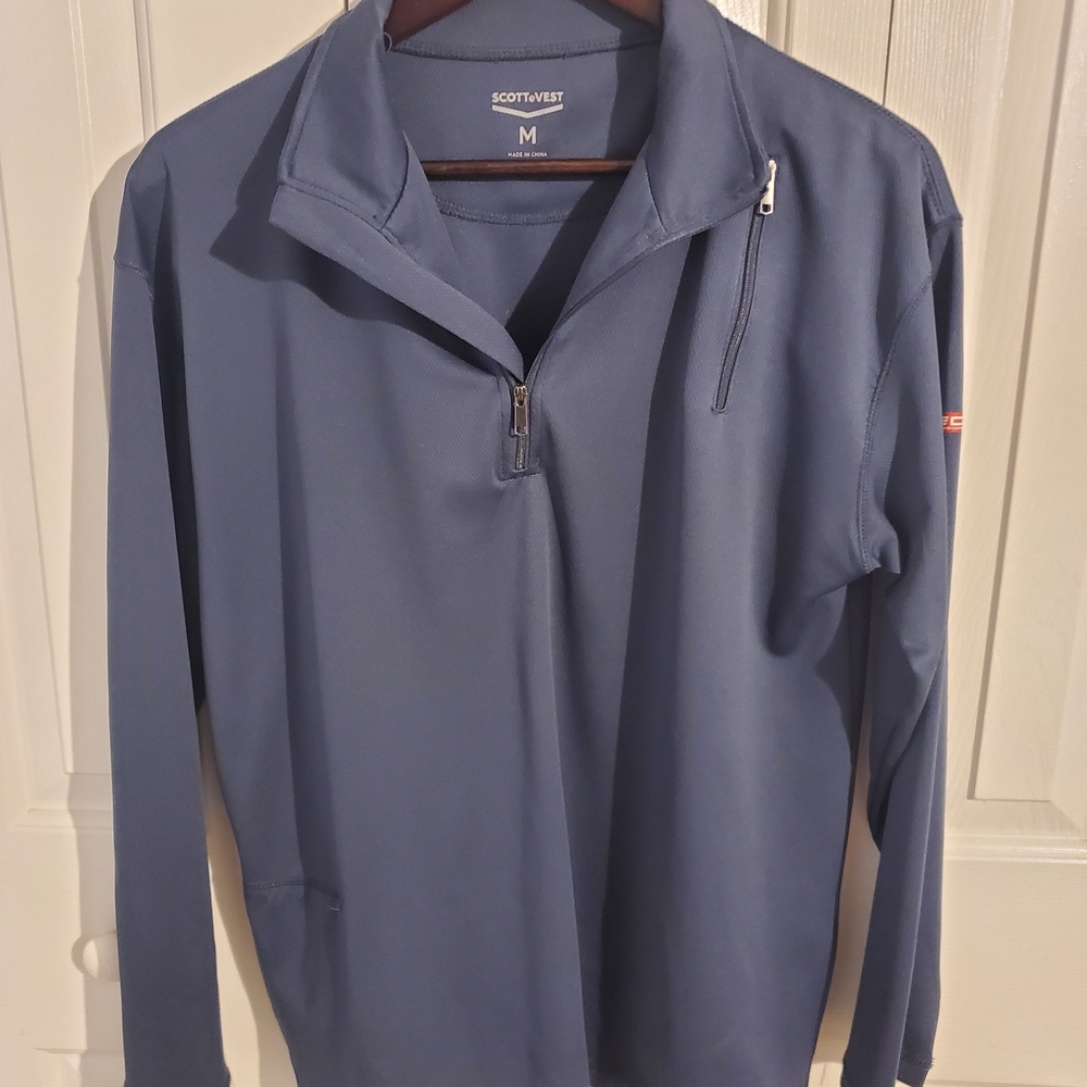 SCOTTeVEST Blue Quarter-Zip Pullover